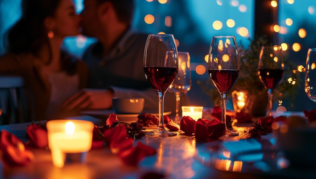 dinner date, couple, drinking, wine, drinks, alcohol, restaurant, candles, party, celebration, dinner, christmas, beverage, champagne, holiday, romance, romantic-8475402.jpg