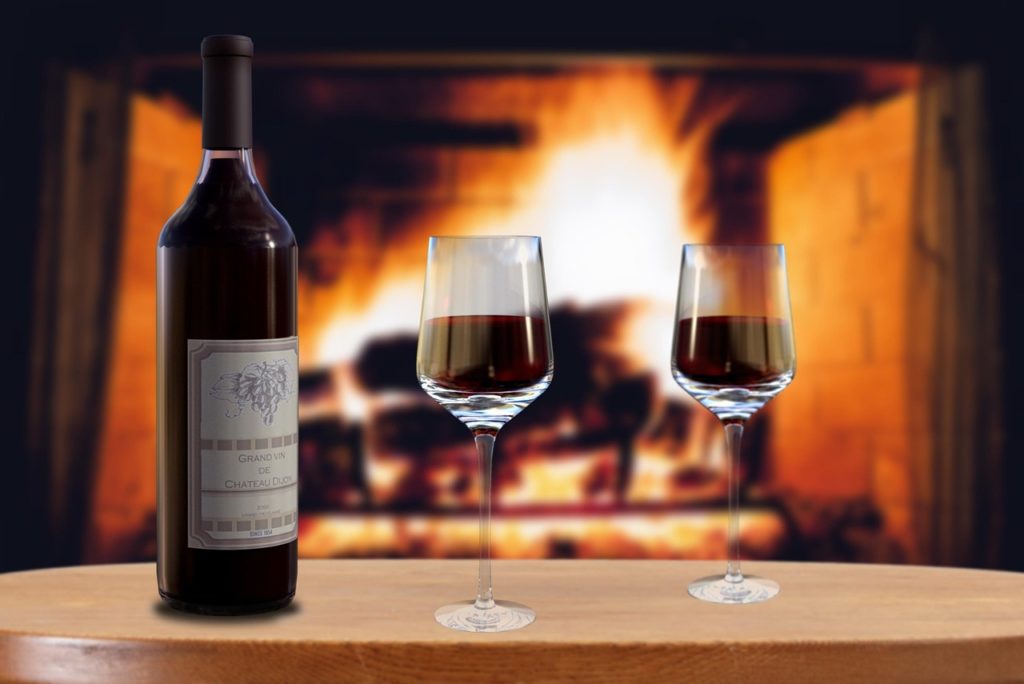 wine, bottle, fireplace, red wine, glasses, drink, alcohol, romantic, table, home, fireplace, fireplace, fireplace, fireplace, fireplace-5889331.jpg