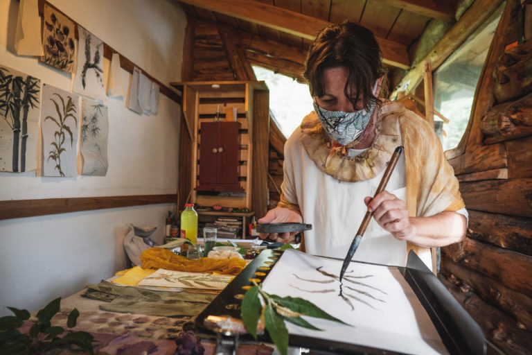cali - art - in - her - studio - practing - sustainable - art - practices